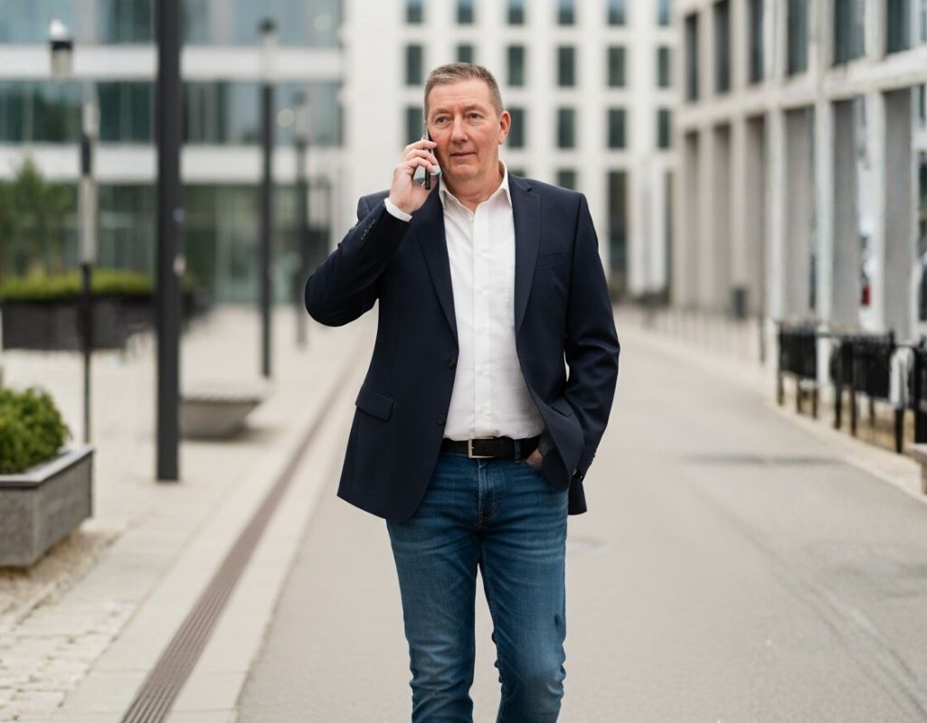 Michael von Briel am Telefon für Qulaitätsmanagement